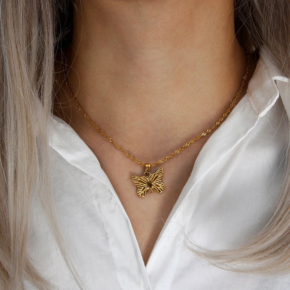 Collier Papillon Doré