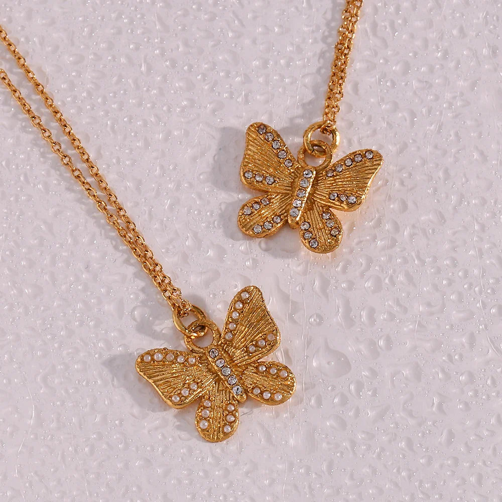 Collier Papillon Strass