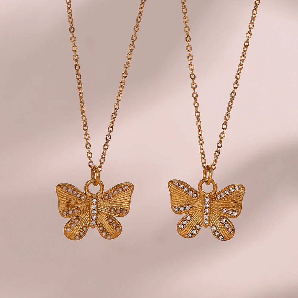 Collier Papillon Strass