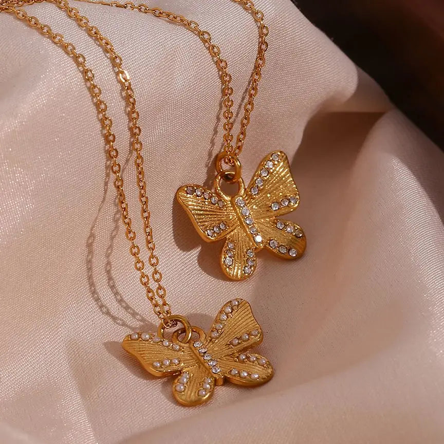 Collier Papillon Strass